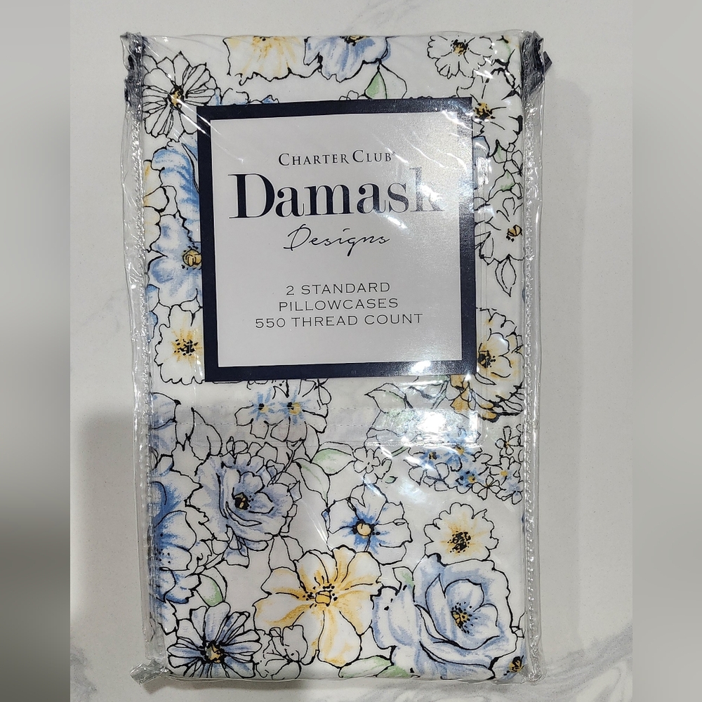 NWT Charter Club Damask Designs Floral Multicolored 2 Standar Pillowcases